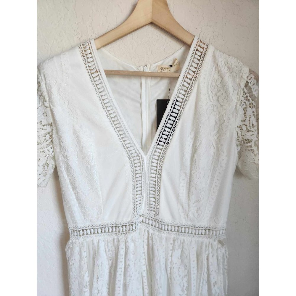 Bella Ella Lace White Maxi Dress Size Large New with tags - Picture 8 of 11
